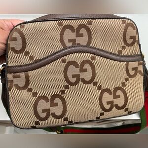 Gucci Jumbo GG Canvas Crossbody Camera Bag